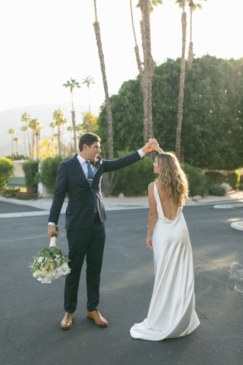 Couple dancing at sunset