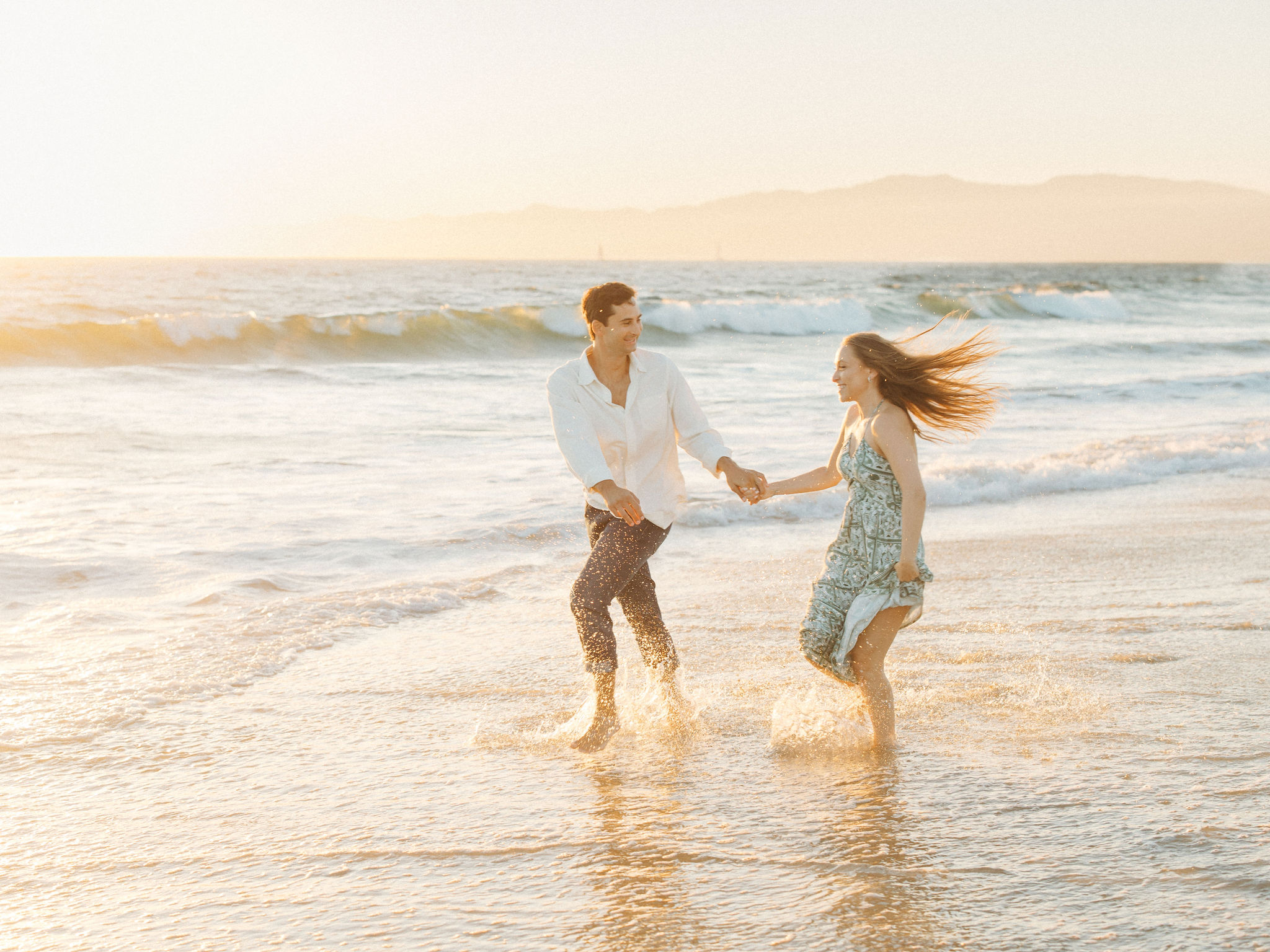 Golden hour proposal photography